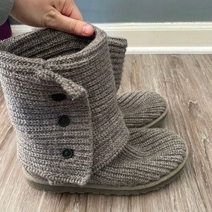 womens grey knit ugg boots